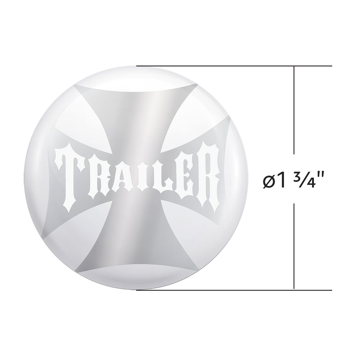 "Trailer" Maltese Cross Air Valve Knob Candy Color Sticker Only - Pearl White