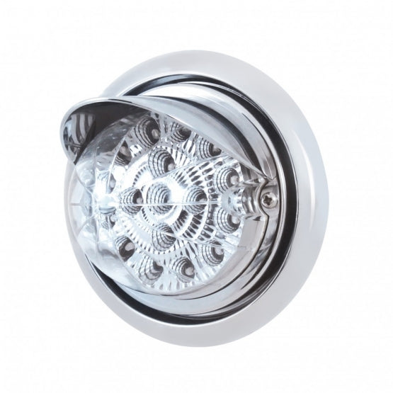 Front Bumper Light With 17 Amber LED Reflector Light &amp; Visor For Freightliner Columbia - Clear Lens