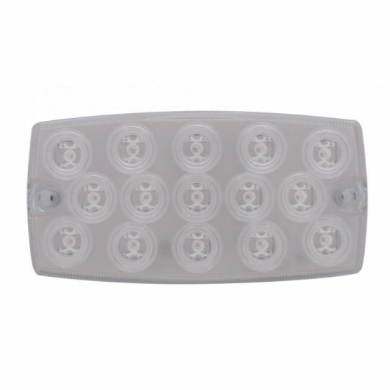 15 LED Rectangular Light (Stop, Turn &amp; Tail) - Red LED/Clear Lens (Bulk)