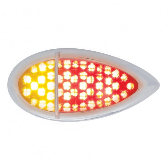 51 LED Duo "Baby Zephyr" Auxiliary/Utility Light With Bezel - Red+Amber LED/Clear Lens