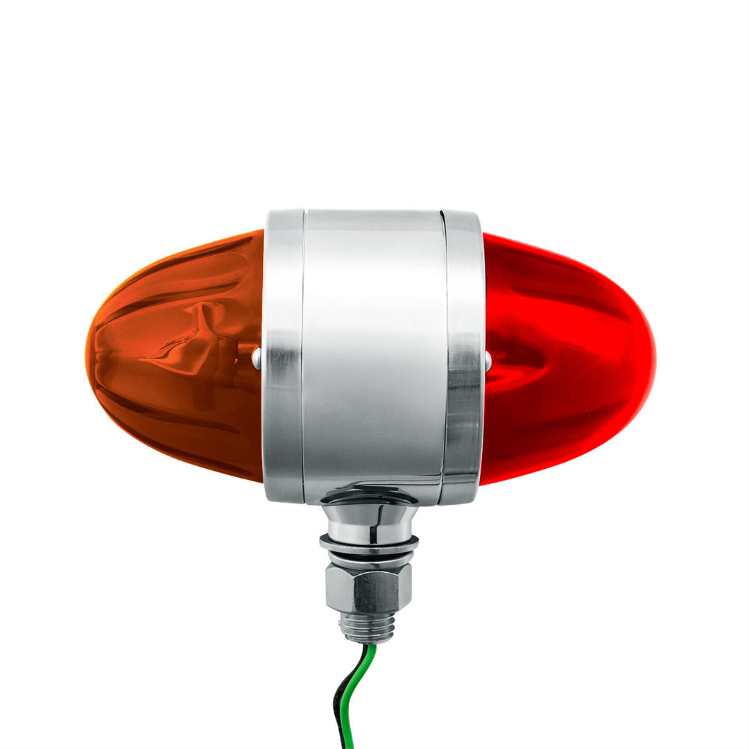 UltraBurst Chrome Double Face Glass Watermelon Light - Amber &amp; Red LED/Dark Amber &amp; Red Lens