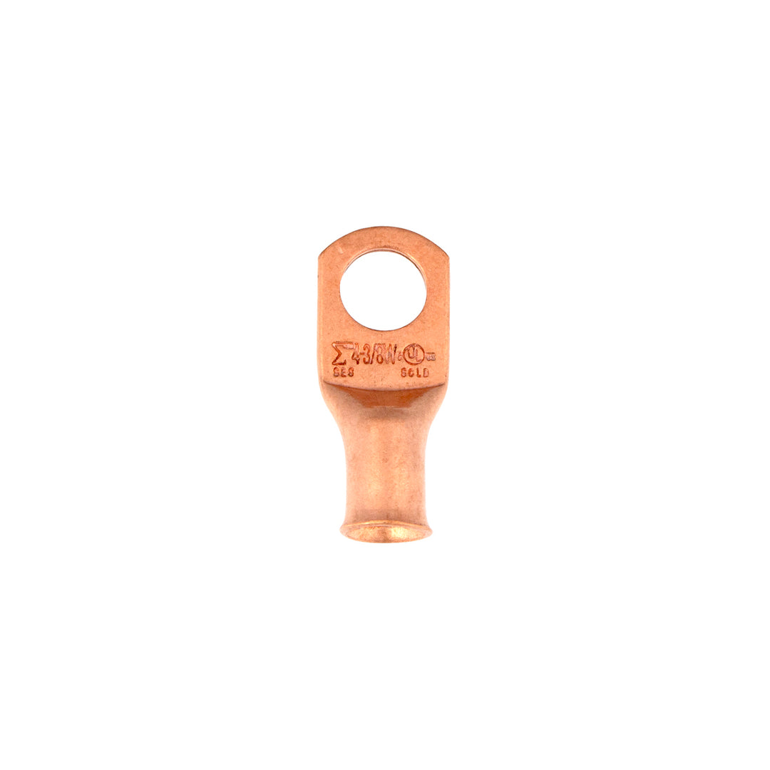 4 AWG 3/8" Stud Seamless Tubular Copper Lug (5-Pack)