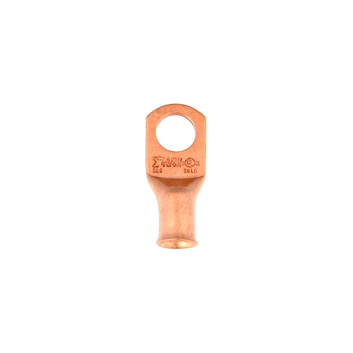 4 AWG 3/8" Stud Seamless Tubular Copper Lug (5-Pack)