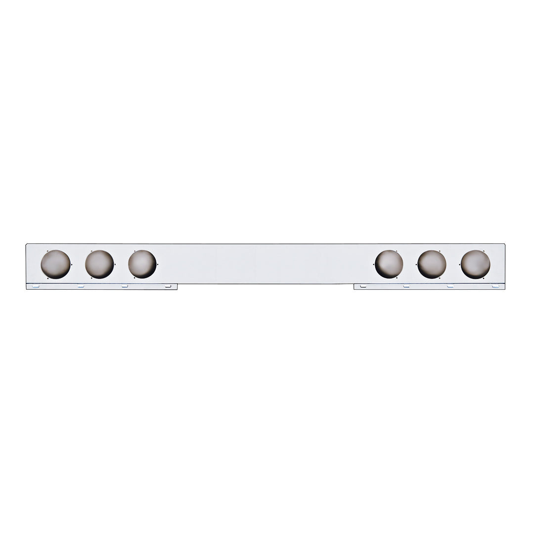 Stainless 1 Piece Rear Light Bar With Six 4" Light Cutouts