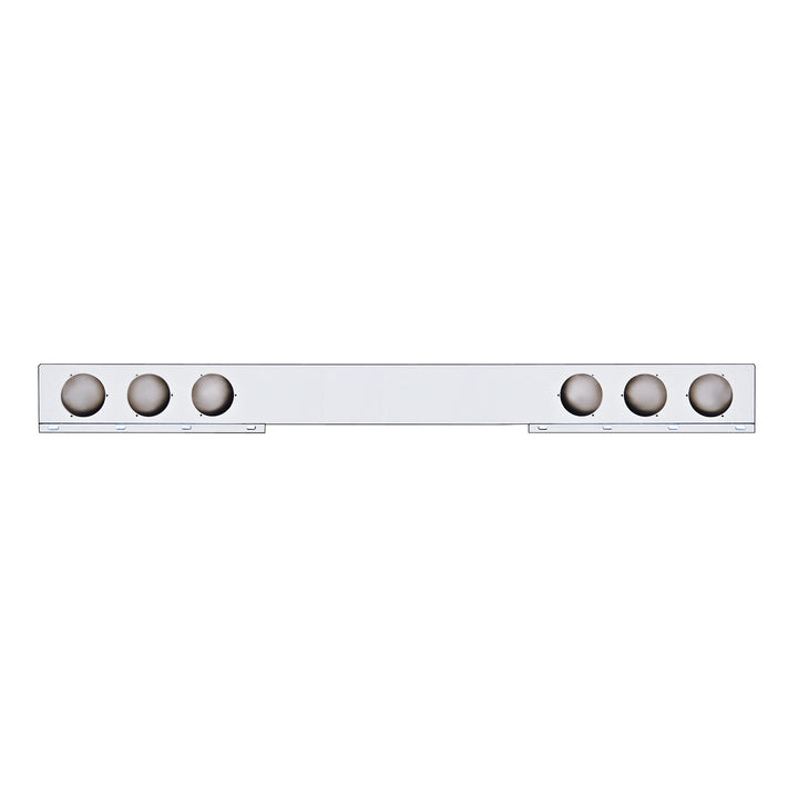 Stainless 1 Piece Rear Light Bar With Six 4" Light Cutouts