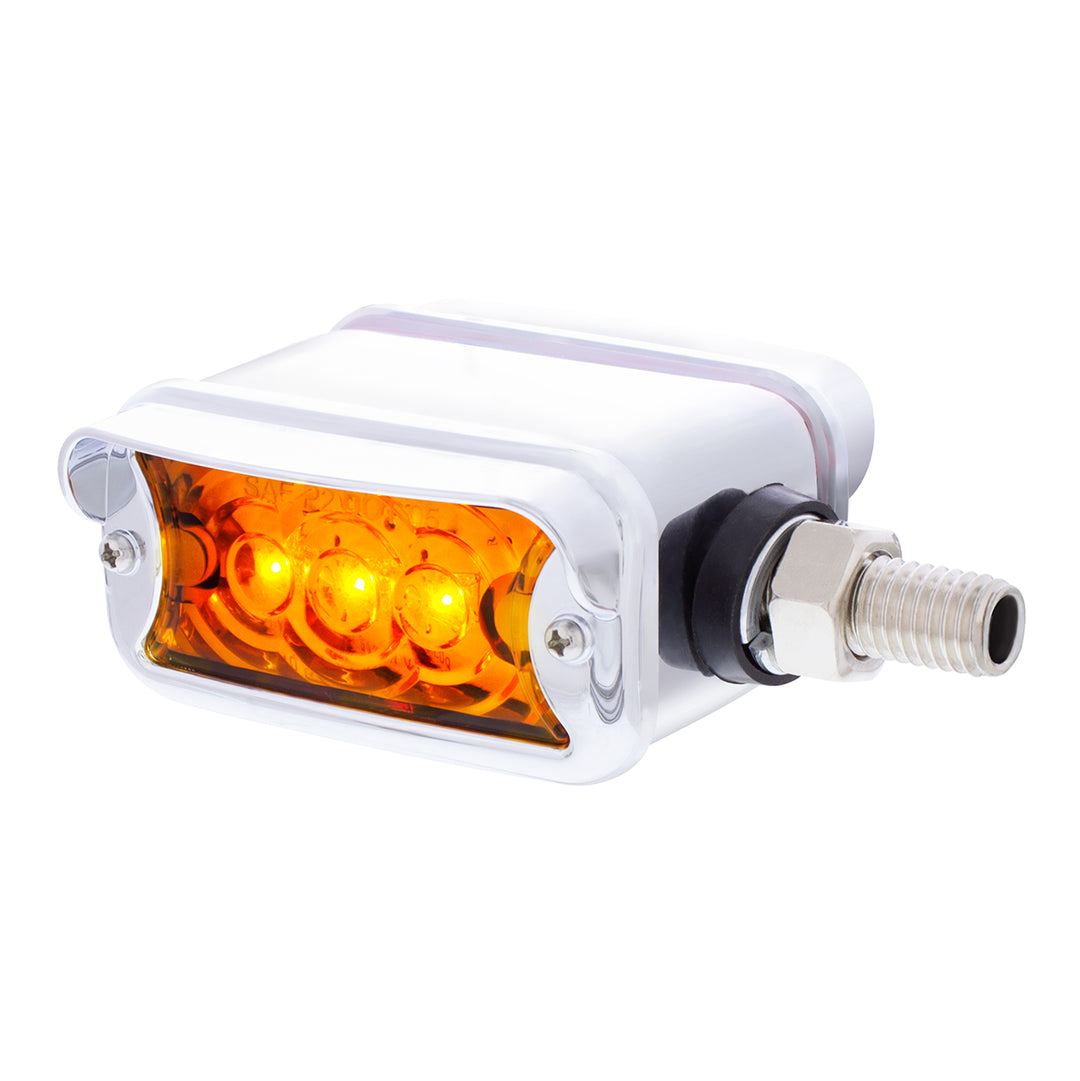 6 LED Single Function Double Face Light W/Visor - Horizontal Mount - Amber &amp; Red LED/Amber &amp; Red Lens
