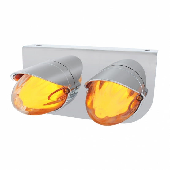 Stainless Steel Bracket With Two 9 LED Dual Function GloLight Watermelon Grakon 1000 Lights &amp; Visors - Clear Lens
