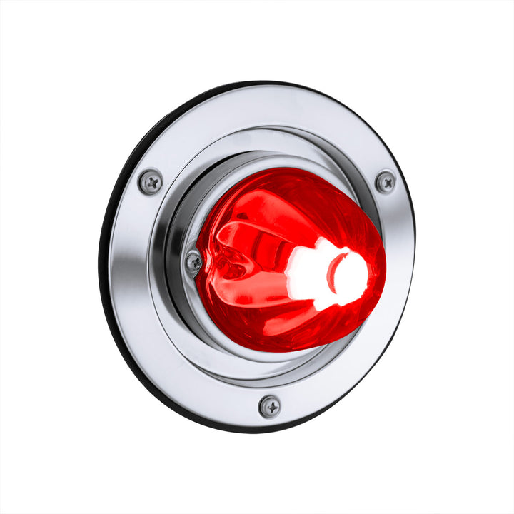 Dual Function Glass Watermelon Sleeper Bunk Kit With 304 Stainless Steel Bezel &amp; LED Bulb - Red Lens/Red LED
