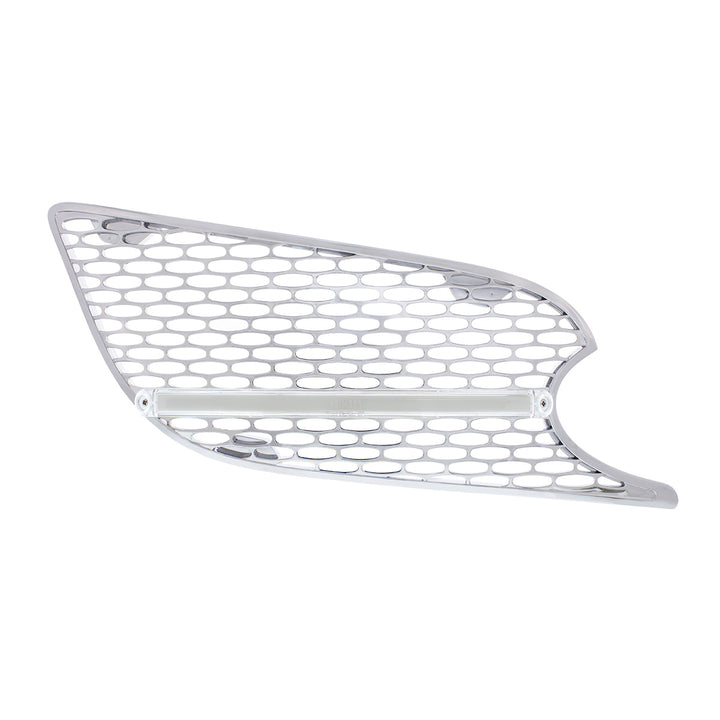 Chrome Air Intake Grille With LED GloLight For 2012-2021 Peterbilt 579 (Passenger) - Amber LED/Clear Lens