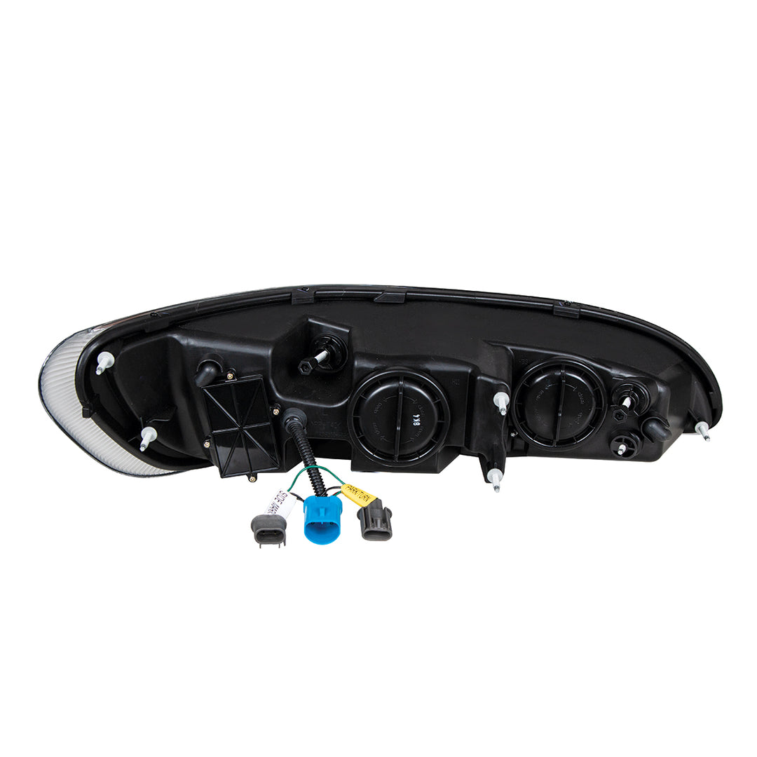 "Blackout" Projection Headlight With LED Turn &amp; Position Light for 2005-2015 Peterbilt 386 - Driver