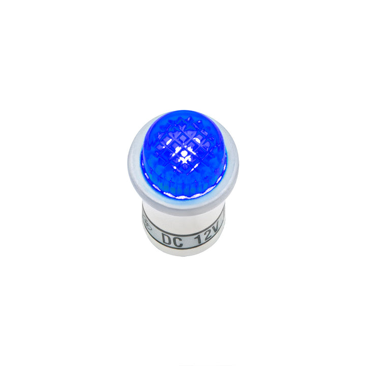 16 Amp 12V Blue Warning Light w/ 1/2" Panel Mount and Leads, 1 Pc.