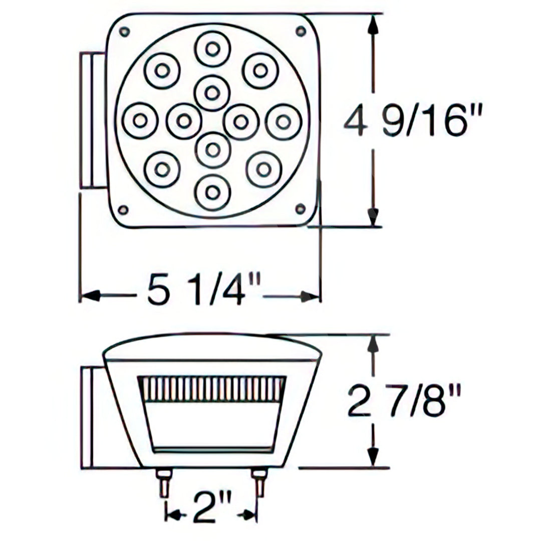 Over 80" Wide LED Submersible Combination Tail Light With License Light (Bulk)