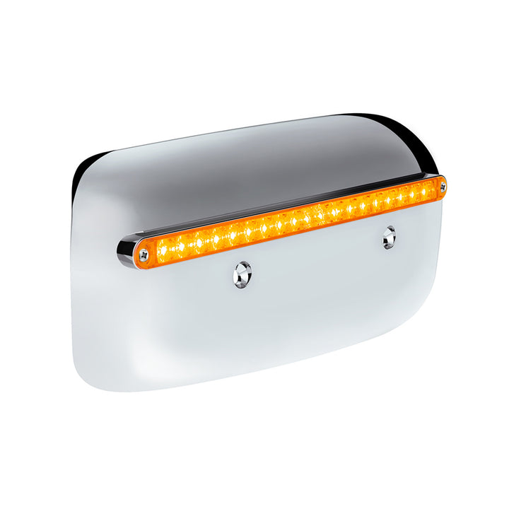 19 LED Rear Headlight Housing Cover For 2008-2023 Peterbilt 389 (Driver) - Amber LED/Lens