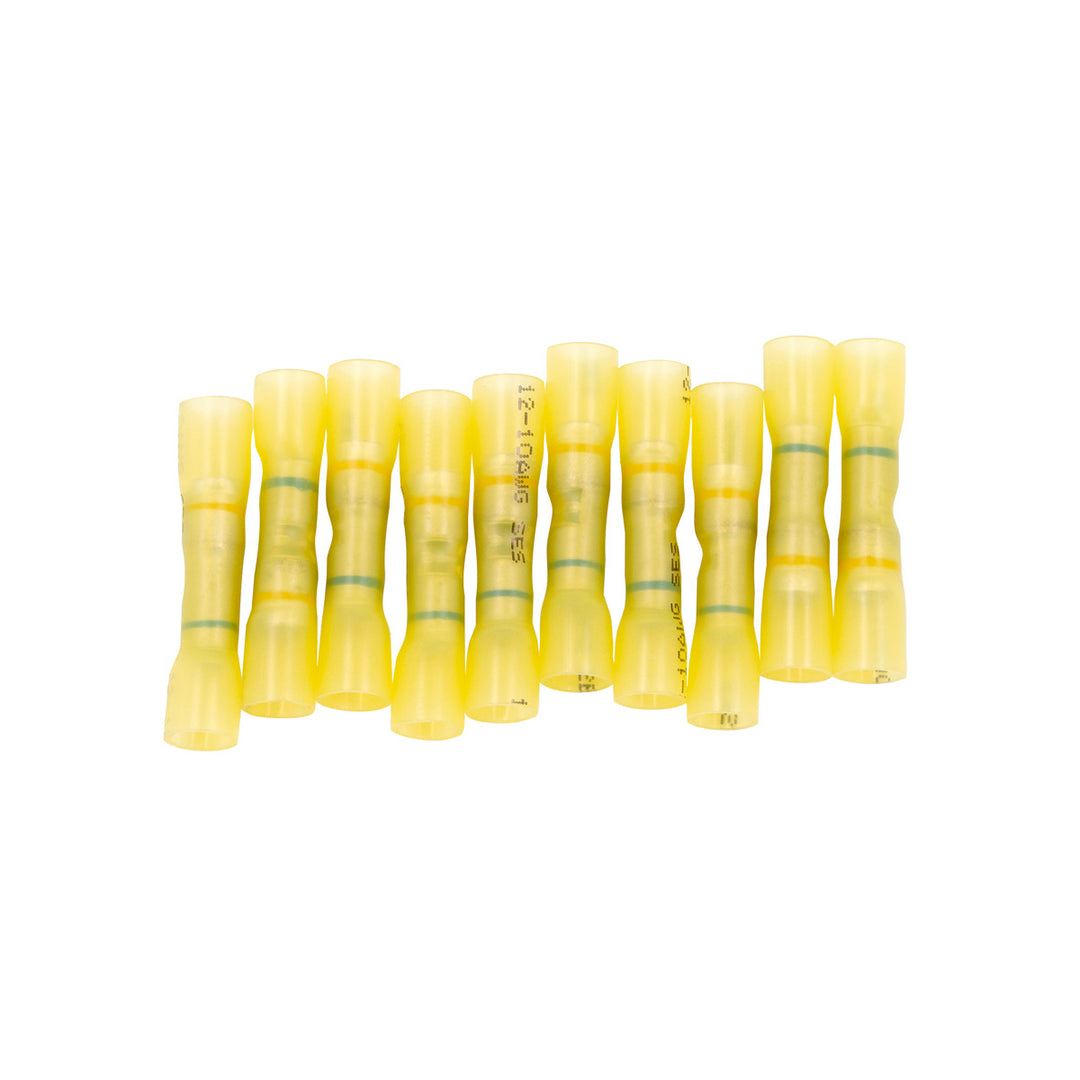 16 - 14 to 12-10 AWG CS Heat Shrink Step - Down Butt Connector - Yellow (10-Pack)