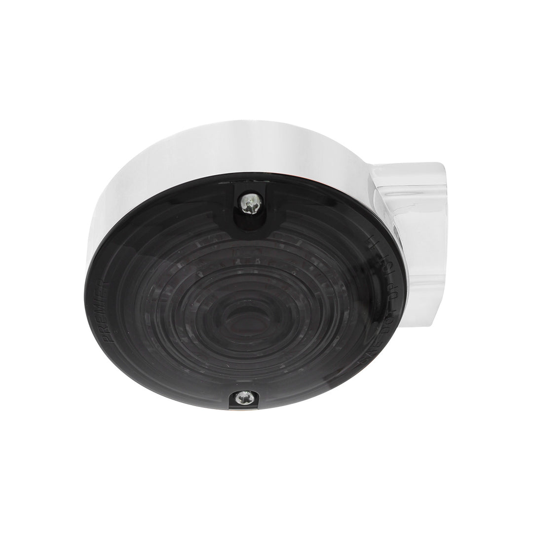 21 LED 3-1/4" Dual Function Signal Light For Harley Motorcycle With Housing - Amber LED/Smoke Lens