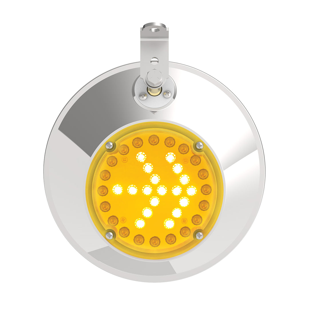 8-1/2" 430 Stainless Steel Convex Mirror With LED - Driver
