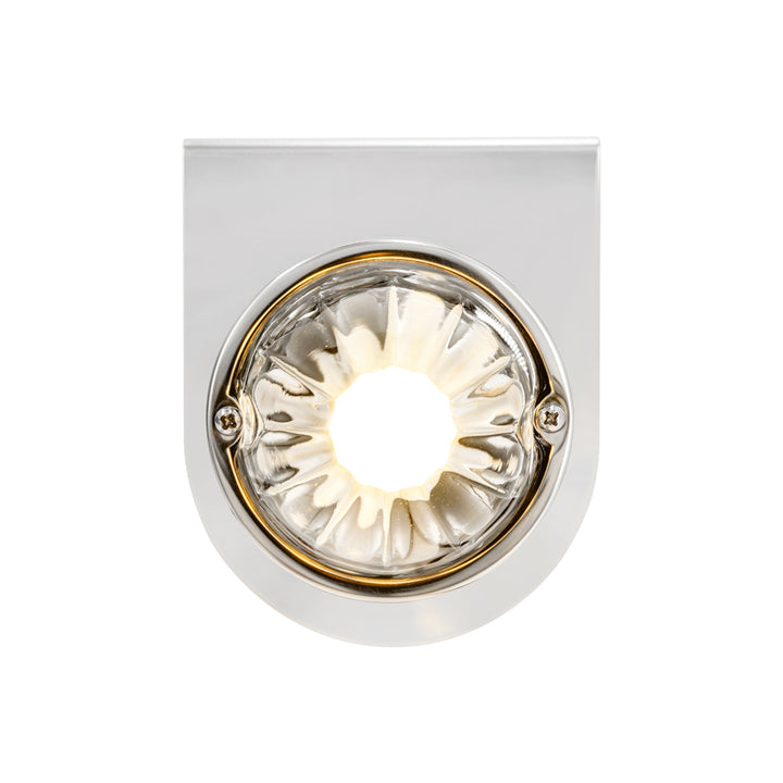 Dual Function Glass Watermelon Light With Stainless Steel Light Bracket Kit With LED Bulb - Amber LED/Clear Lens