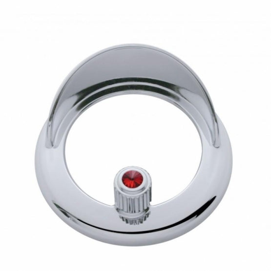 Clock Bezel With Visor For Freightliner Century/Coronado/Columbia - Red Crystal