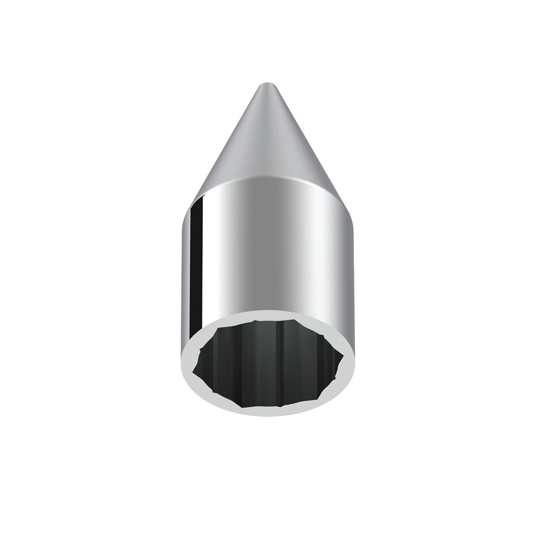 15/16" x 2-1/2" Chrome Plastic Spike Nut Cover - Push-On (Color Box of 60)