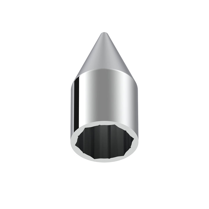 15/16" x 2-1/2" Chrome Plastic Spike Nut Cover - Push-On (Color Box of 60)