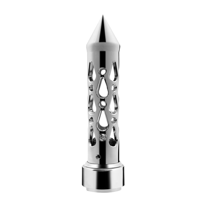 Brooklyn Style Spike Gearshift Knob With LED 9/10 Speed Adapter - Chrome/Red LED