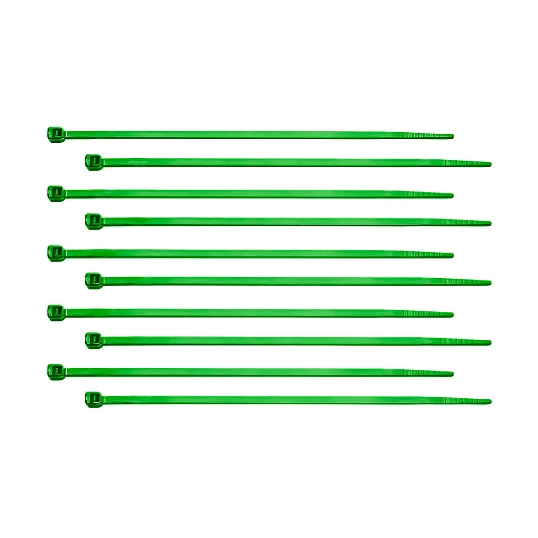 6" Nylon Cable Zip Ties - Green (10-Pack)