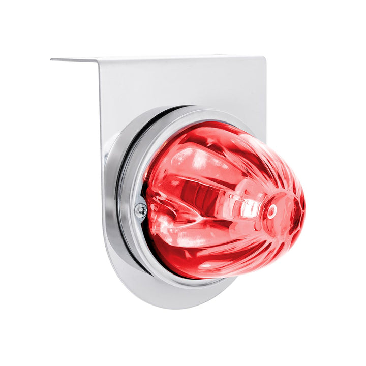 UltraBurst Glass Watermelon Light With Stainless Steel Light Bracket Kit - Red LED/Clear Lens