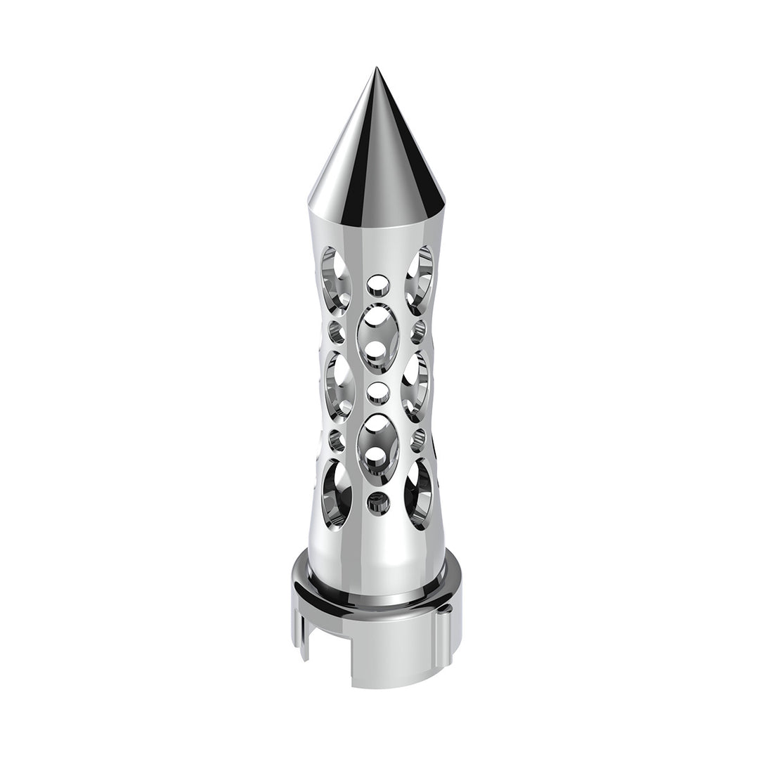 Thread-On Daytona Style Spike Gearshift Knob With LED 13/15/18 Speed Adapter - Chrome/Blue LED