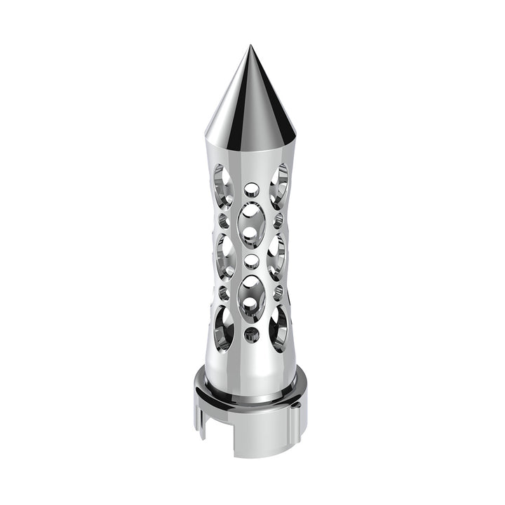 Thread-On Daytona Style Spike Gearshift Knob With LED 13/15/18 Speed Adapter - Chrome/Blue LED