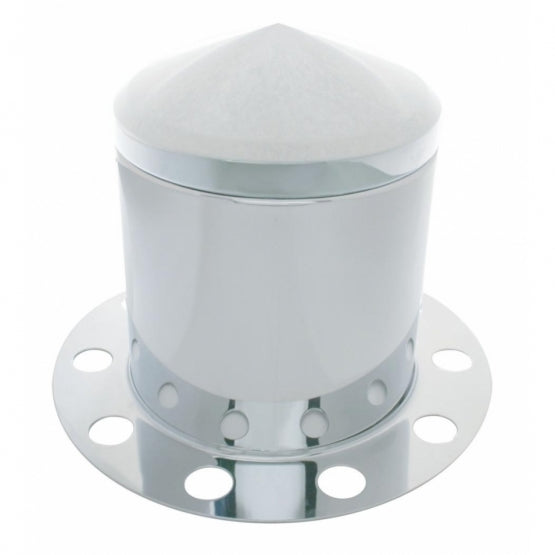 Stainless Pointed Rear Axle Cover 3PC Kit For 33mm Nut Cover - Steel/Aluminum Wheel