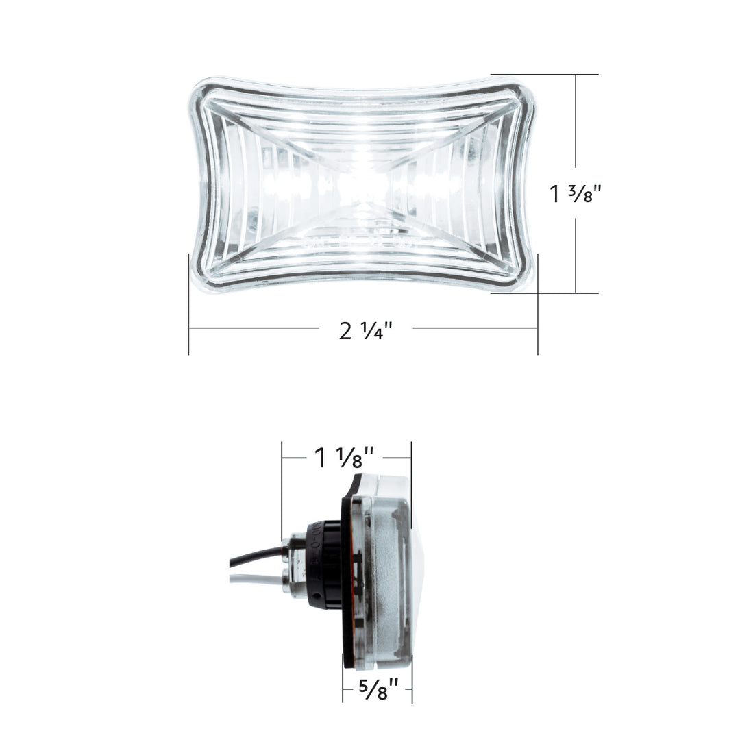 3 LED Rectangular Auxiliary Light - White LED/Clear Lens