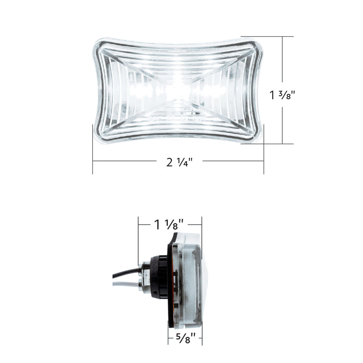 3 LED Rectangular Auxiliary Light - White LED/Clear Lens