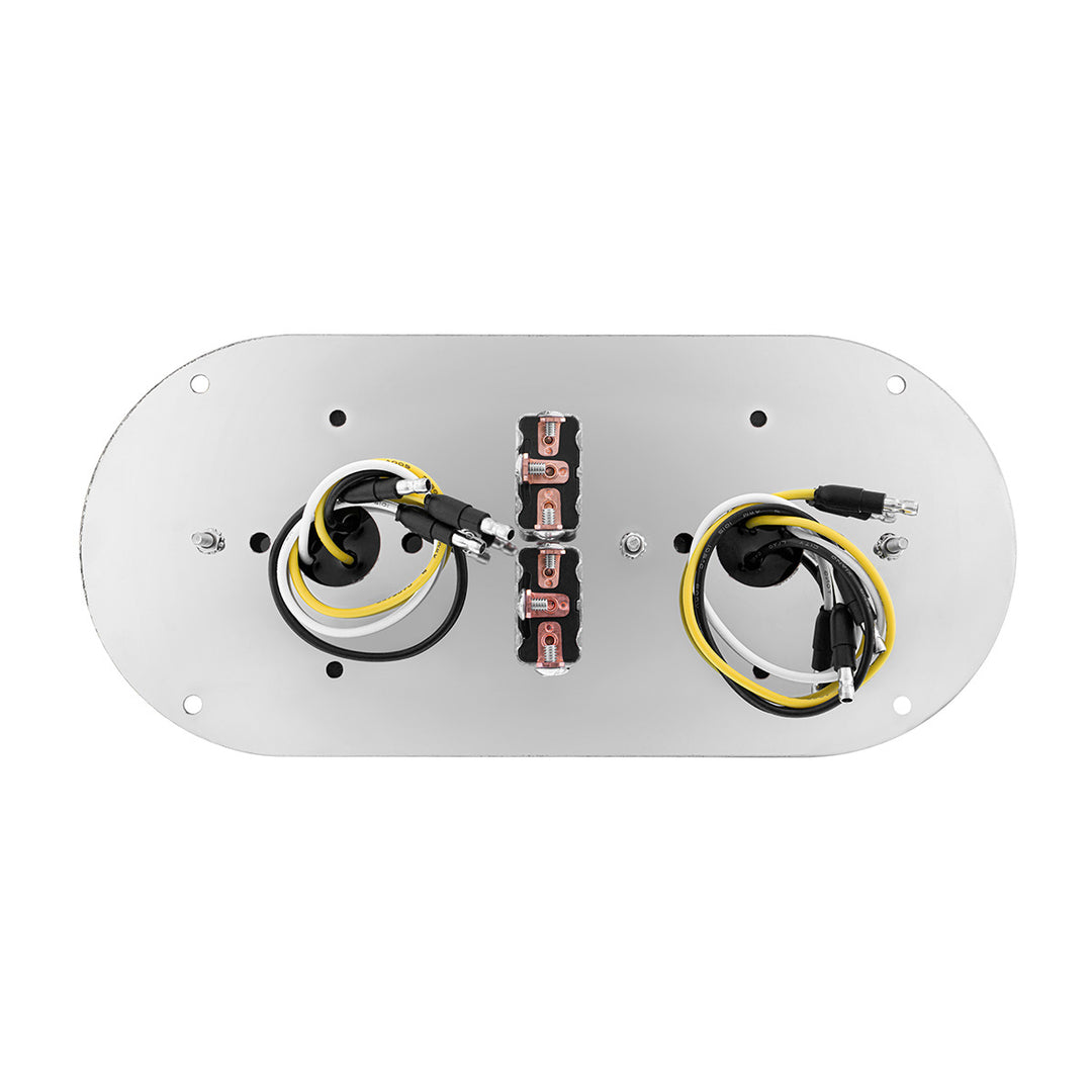 304 Stainless Steel Above Door Dome Light Kit With 2 x 17 LED Double Fury Watermelon For KW &amp; PB Trucks - Amber &amp; Blue LED