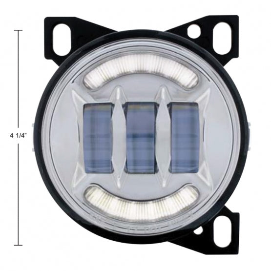 18 LED Fog Light With LED Light Bar For Peterbilt 579 (2012-2021) &amp; Kenworth T660 (2007-2017) - Chrome