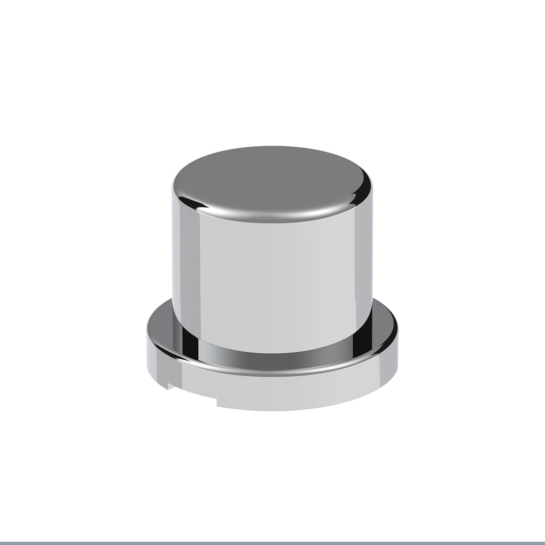 1/2" x 5/8" Chrome Plastic Flat Top Nut Covers - Push-On (10-Pack)