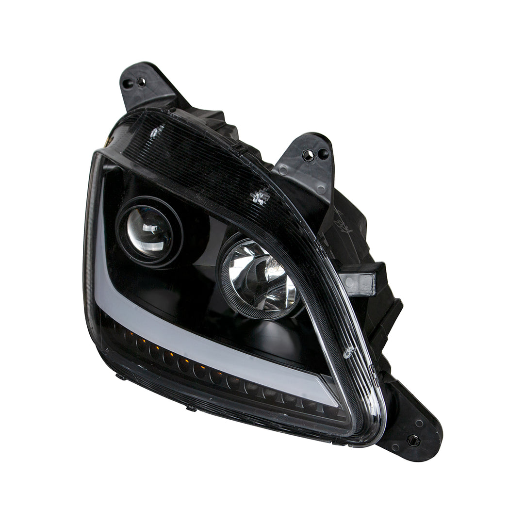 Black Projection Headlight With LED Position &amp; Signal For 2012-2021 Peterbilt 579 - Passenger