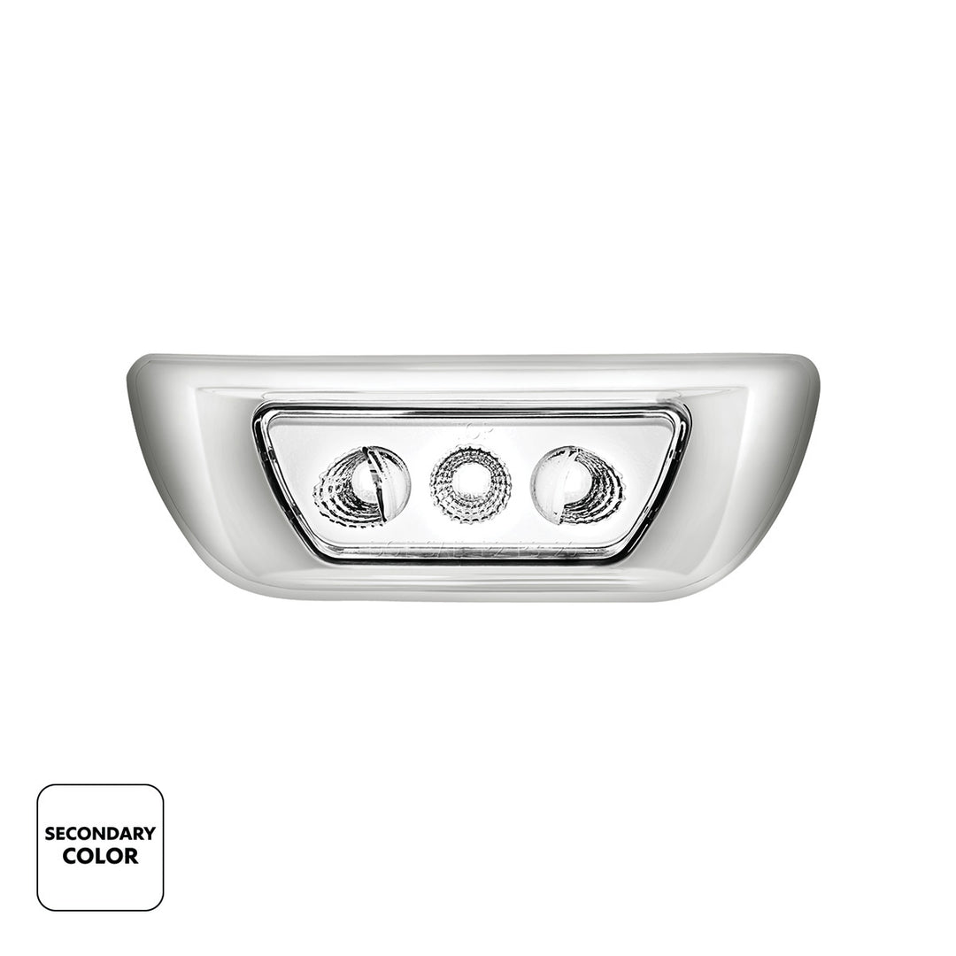 3 LED Double Fury Cab Light For 2013-2021 Kenworth T680 &amp; 2012-2021 Peterbilt 579 - Amber &amp; White LED