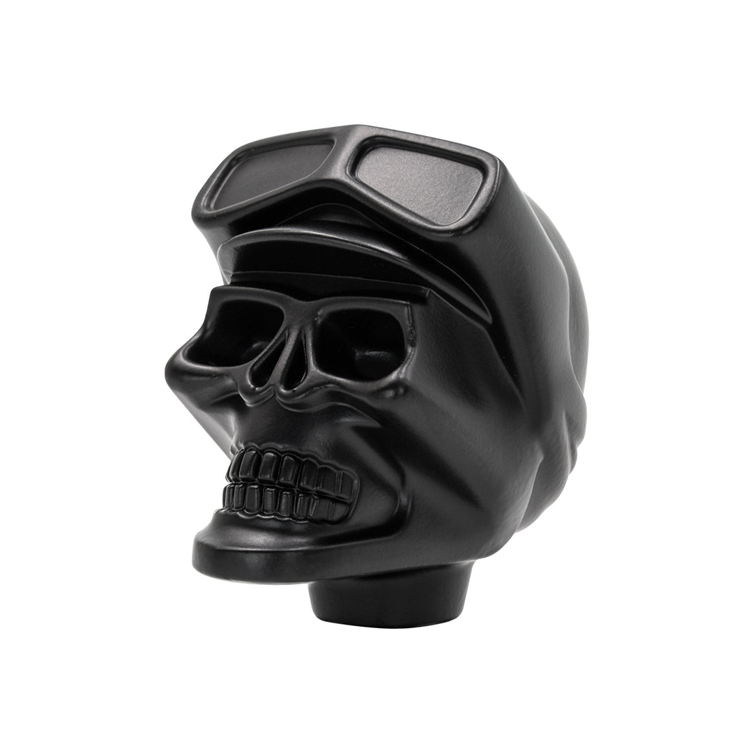 Aluminum Skull Biker 1/2" - 13 Thread-On Gearshift Knob - Black (Bulk)