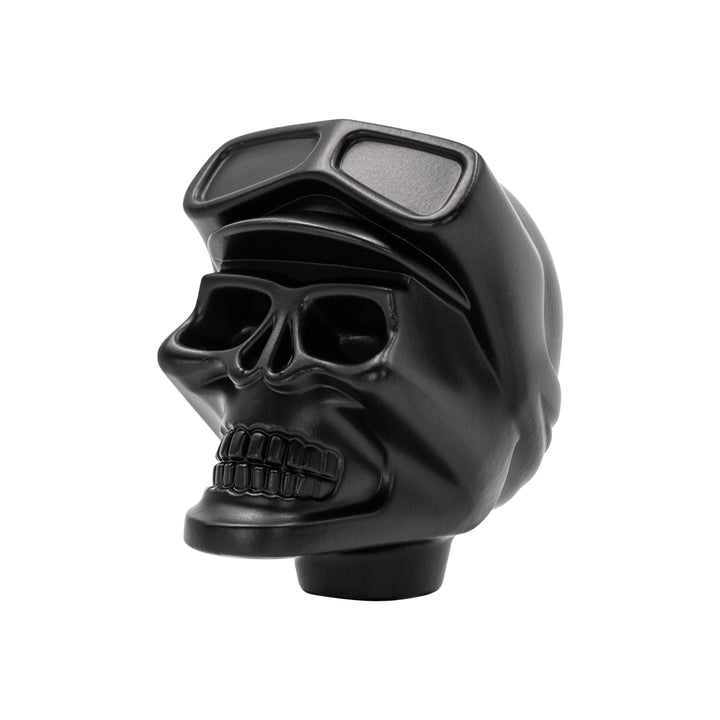 Aluminum Skull Biker 1/2" - 13 Thread-On Gearshift Knob - Black (Bulk)