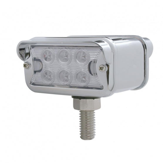 12 LED Dual Function Double Face Light W/Visor - T - Mount - Amber &amp; Red LED/Clear Lens
