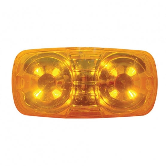12 LED 4" x 2" Rectangular Light (Clearance/Marker) - Amber LED/Amber Lens