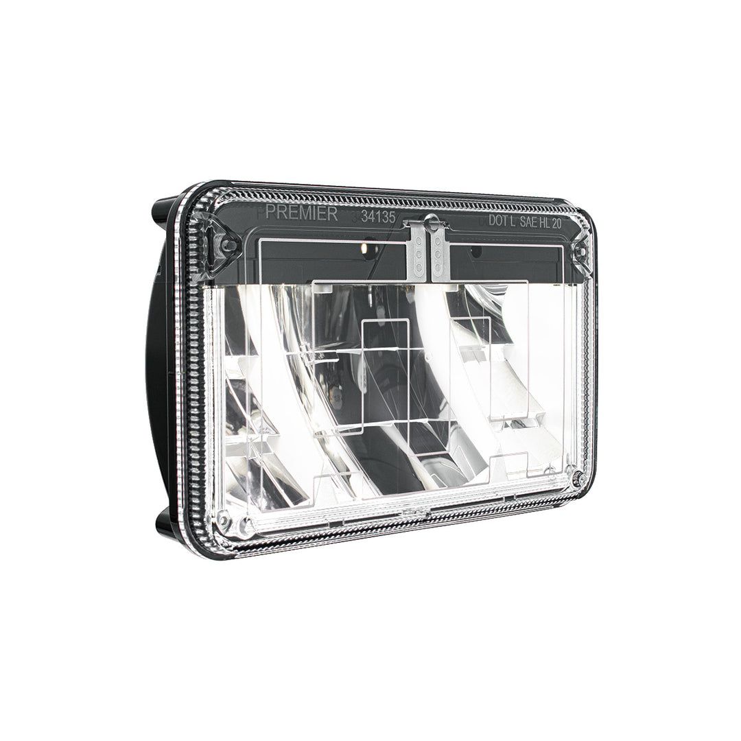 ULTRALIT - Heated 4" x 6" LED Headlight With Polycarbonate Lens &amp; Housing - Low Beam