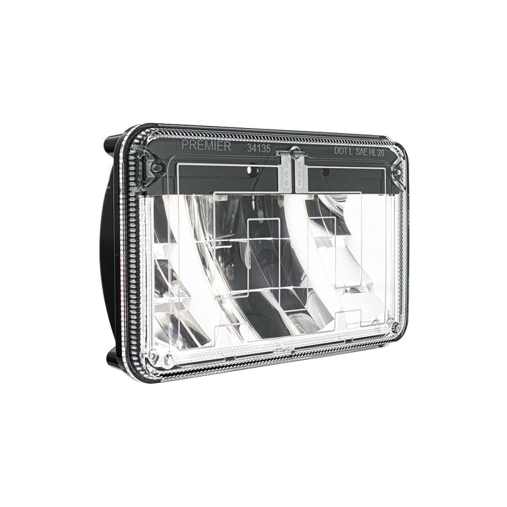 ULTRALIT - Heated 4" x 6" LED Headlight With Polycarbonate Lens &amp; Housing - Low Beam