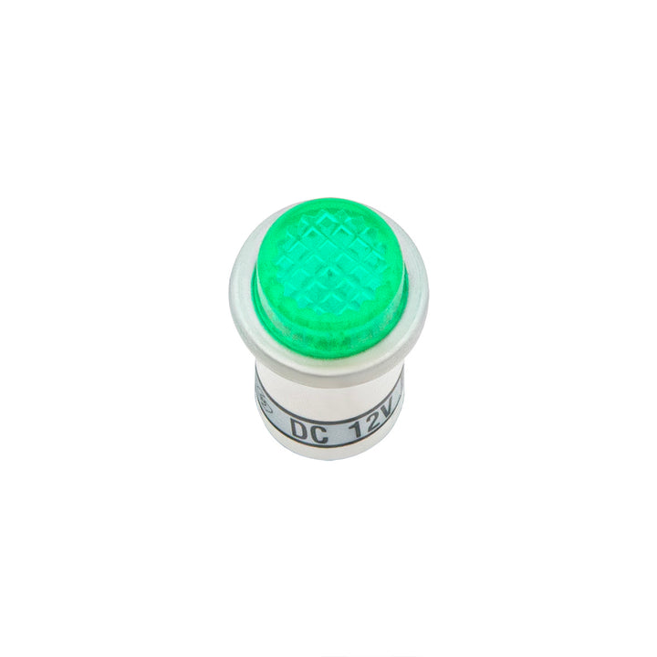 16 Amp 12V Green Warning Light w/ 1/2" Panel Mount and Leads, 1 Pc.