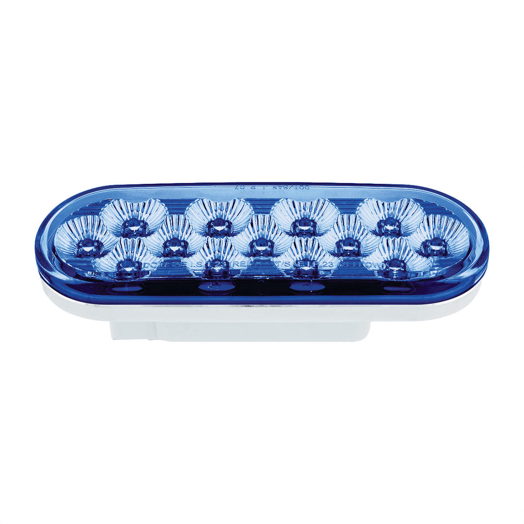 13 LED 6" Oval Double Fury Light (Turn Signal) - Amber &amp; Blue LED/Clear Lens