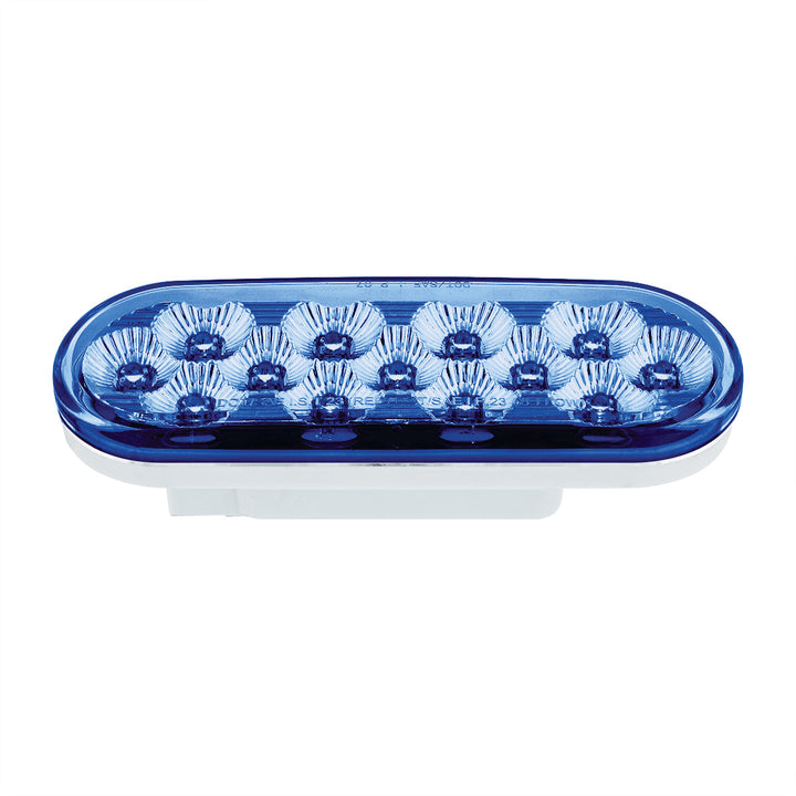13 LED 6" Oval Double Fury Light (Turn Signal) - Amber &amp; Blue LED/Clear Lens