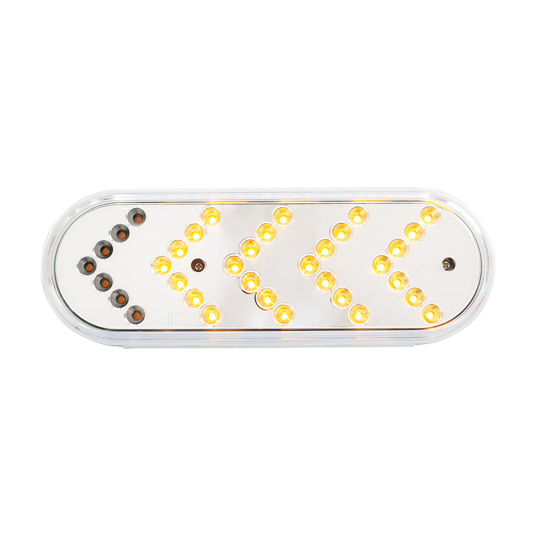 35 LED 6" Reflector Oval Sequential Turn Signal Light - Amber LED/Clear Lens (Bulk)