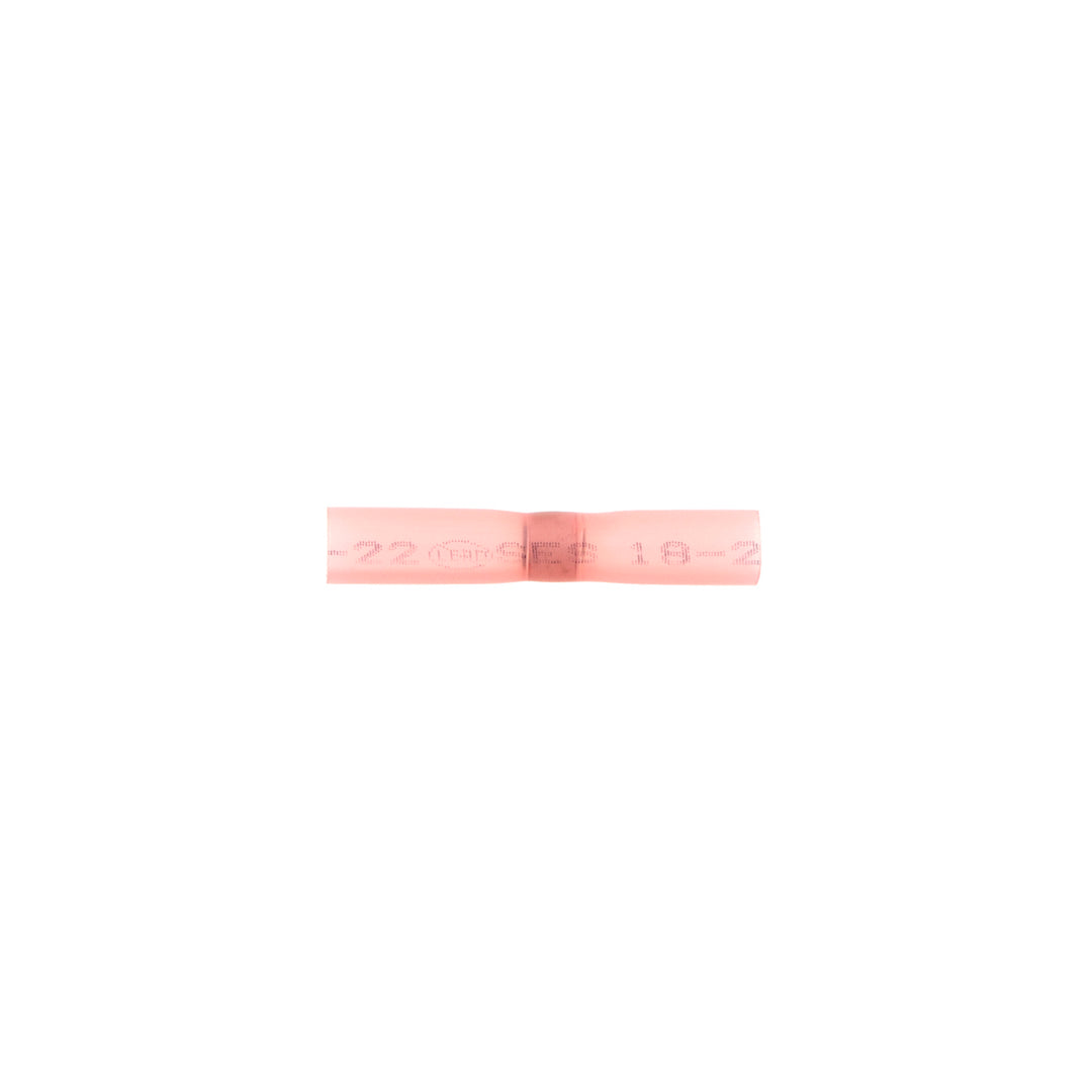 22-18 AWG Stainless Steel Heat Shrink Butt Connector - Red (5-Pack)