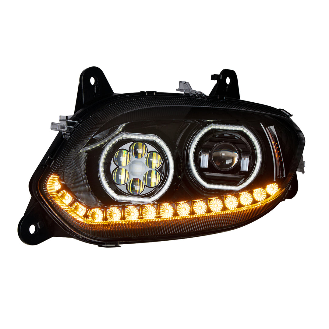 Black 17 LED Headlight For 2018-2025 International LT - Driver