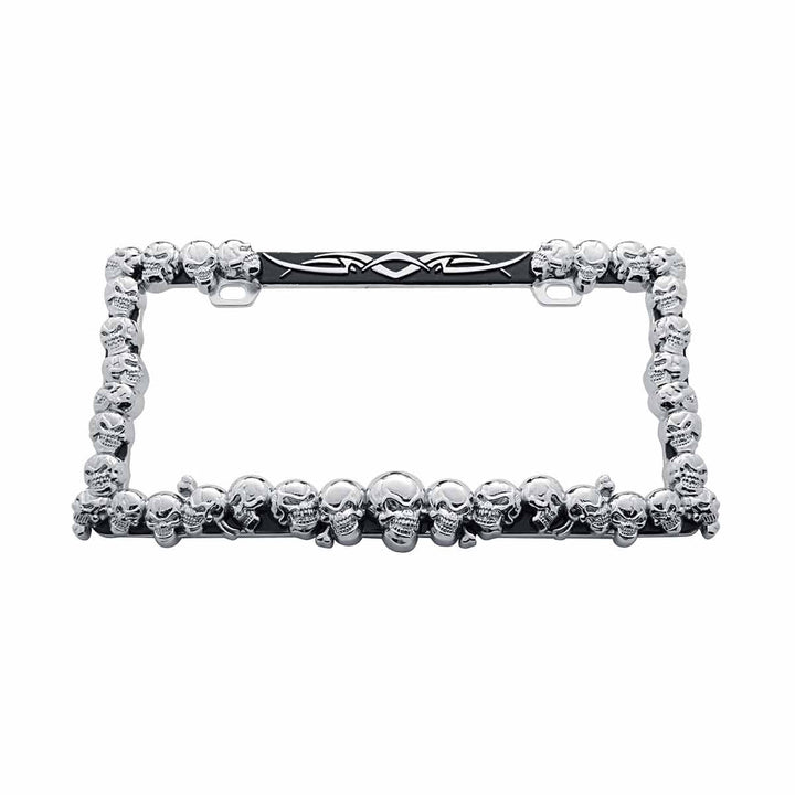 Skull License Plate Frame - Chrome